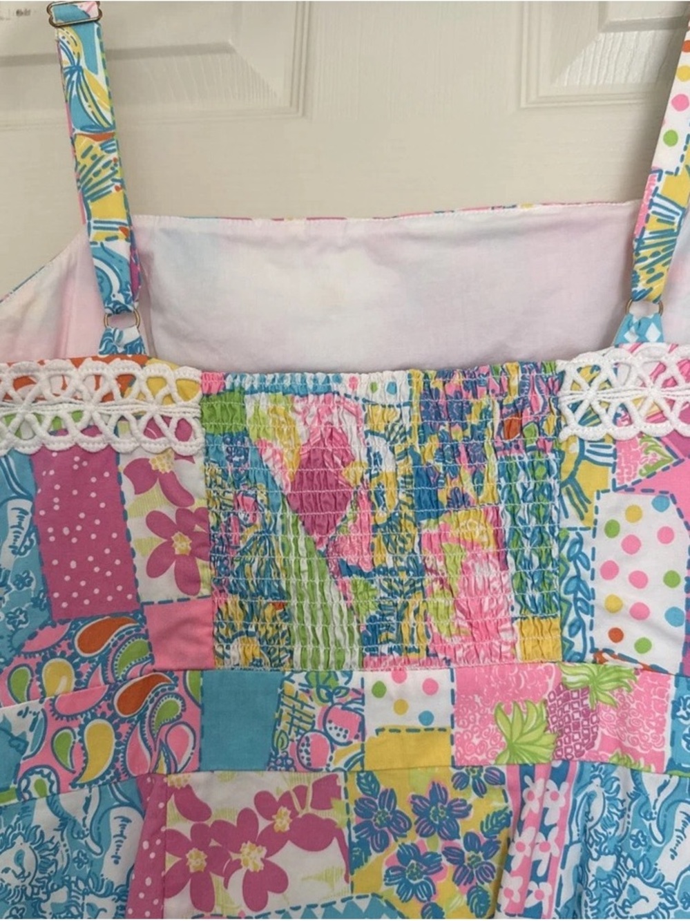 Girls Sleeveless Patchwork Print Dress - Multicolor - Picture 3 of 5